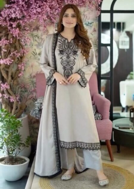 Đěsigner Party Wear Look Heavy Faux Georgette Top Bottom & Dupatta Set