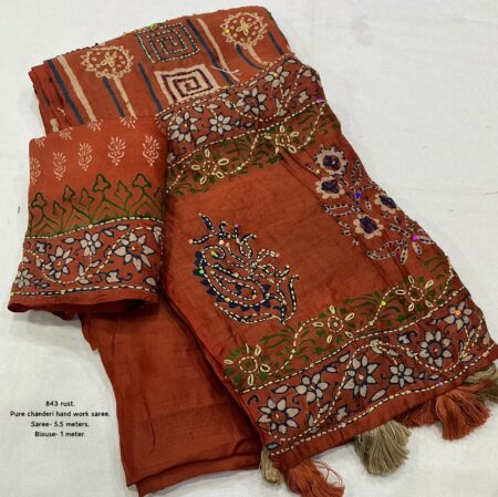 Ajrakh Handwork Saree